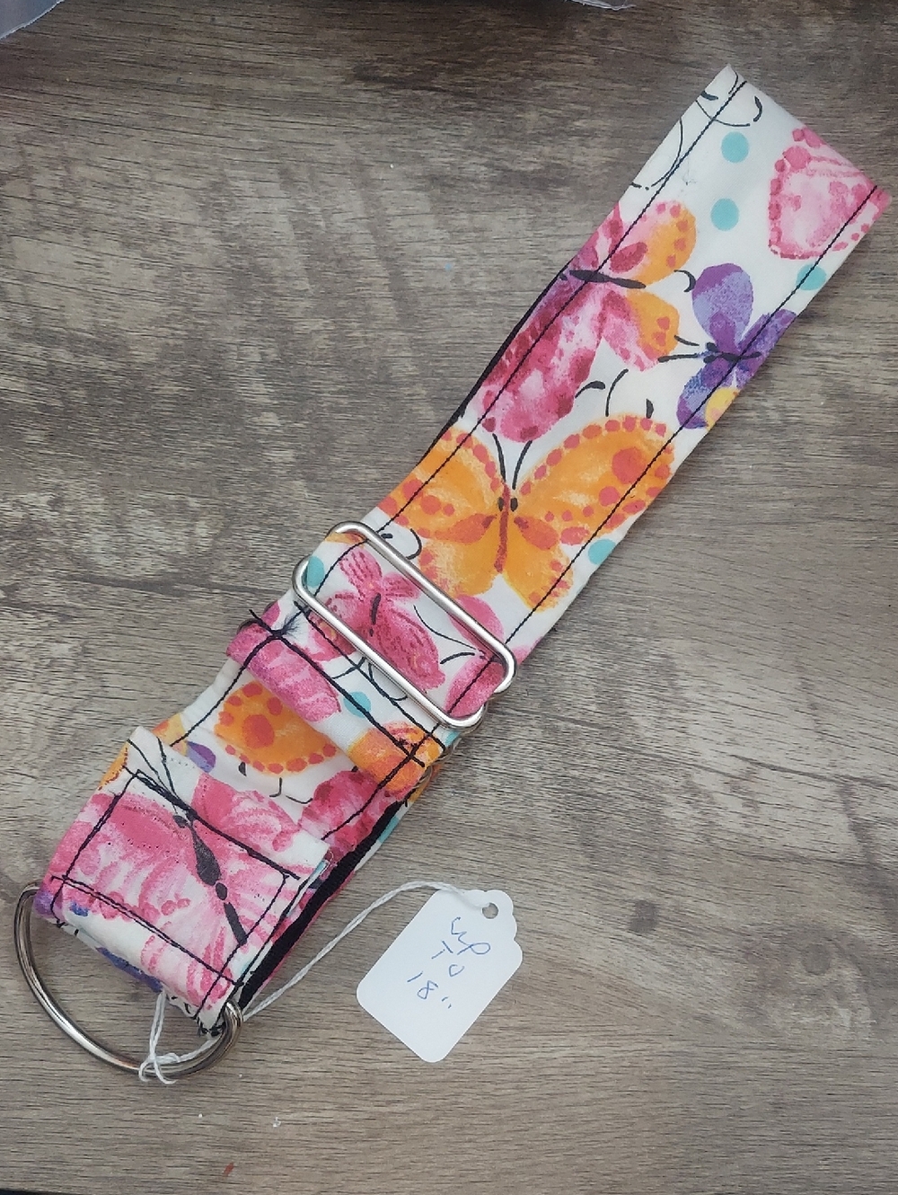 Custom Martingale Dog Collar Watercolor Butterfly Pink Orange Sighthound 2" Wide